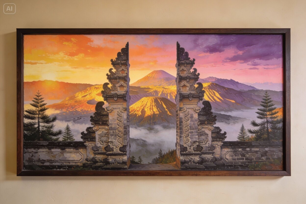 Lukisan Pemandangan Alam Nuansa Hangat